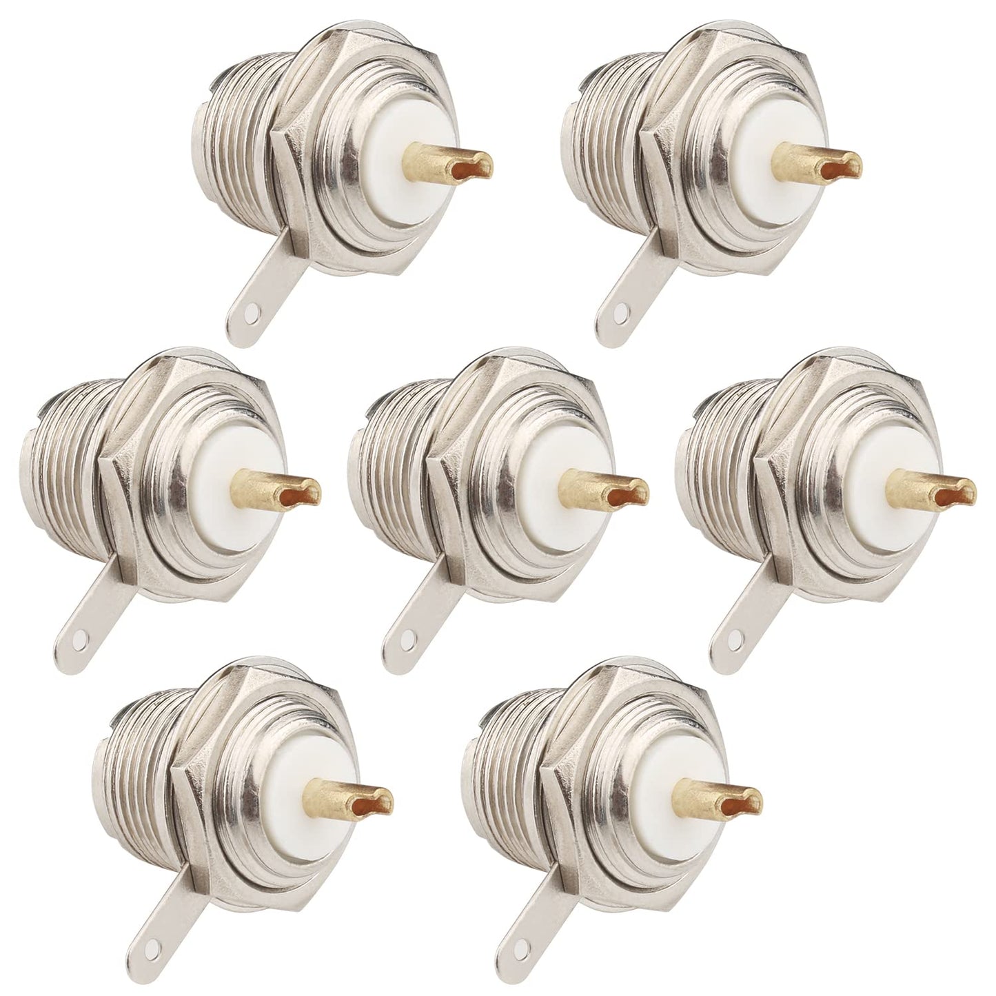 Fanbalunke SO239 Bulkhead Connector 7 Pcs PL259 Bulkhead Adapter UHF PL259 Female Nut Bulkhead Panel Mounting Straight Socket with UHF Handle Deck