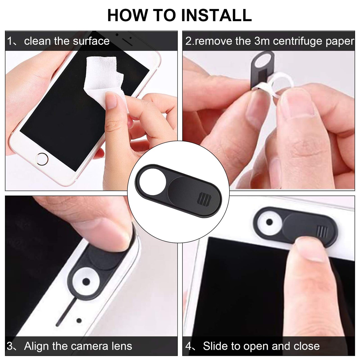 Natipo Laptop Camera Cover Slide, 2.0 Ultra-Thin Webcam Cover Slide Compatible for Laptop Table Apple MacBook iPad Pro iMac Cell Phone,Camera Cover