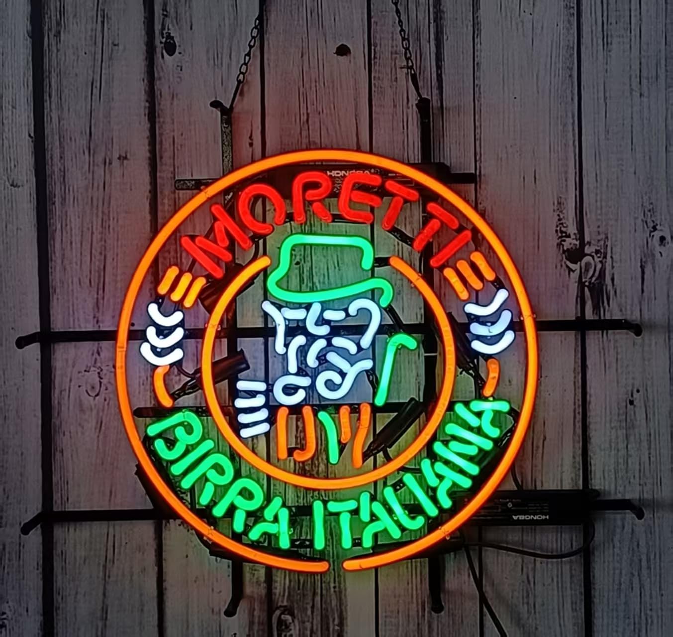Neon Signs Beer Bar Bedroom Compatible For Moretti Birra Italiana Glass Neon Signs for Office Cafe Birthday Party Man Cave Neon Light Art Wall Lights