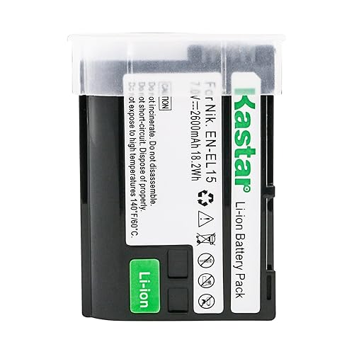 Kastar Battery Replace for Nikon EN-EL15, Nikon D850, D750, D780, D7000, D7100, D7200, D7500, D800, D800E, D810, D600, D610, Nikon 1 V1 DSLR Camera