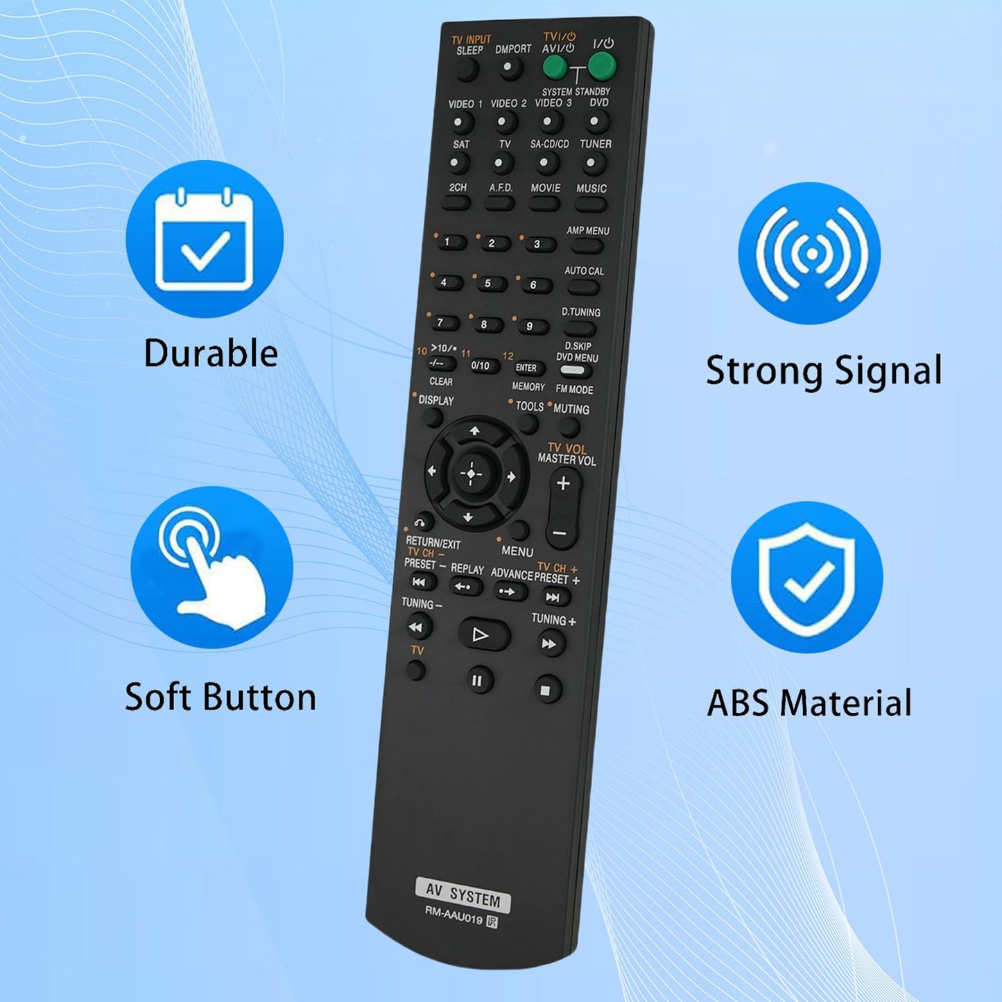 Replaced Remote Control for Sony RMAAU019 STR-DG710 RM-AAU006 STR-DG500 148009711 Home Theater Audio/Video Receiver AV System