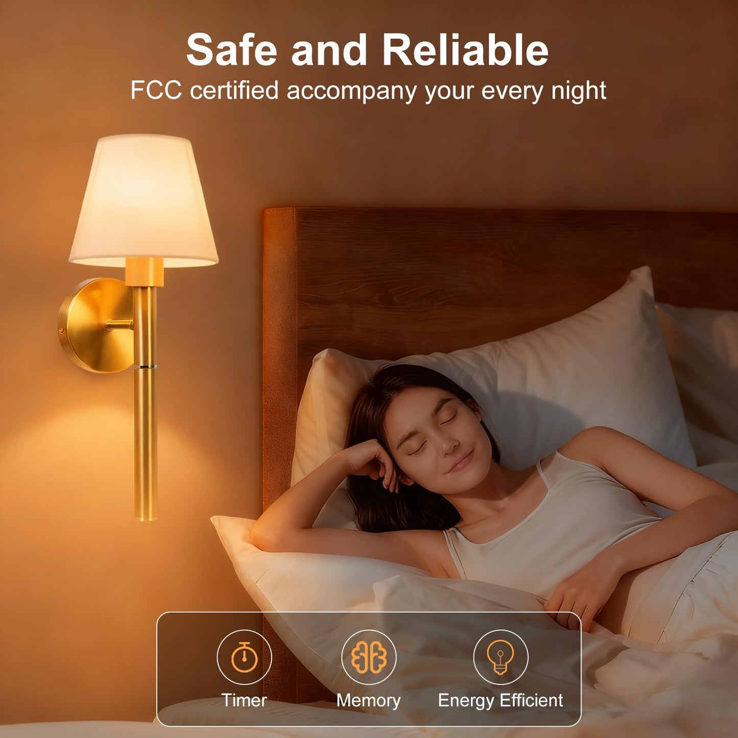 NoxLumina Battery Operated Wall Sconce Set of Two, 5200mAh Magnetic-Handle Rechargeable Sconces Wall Decor with Remote, Gold Wireless Wall Lights Lamp