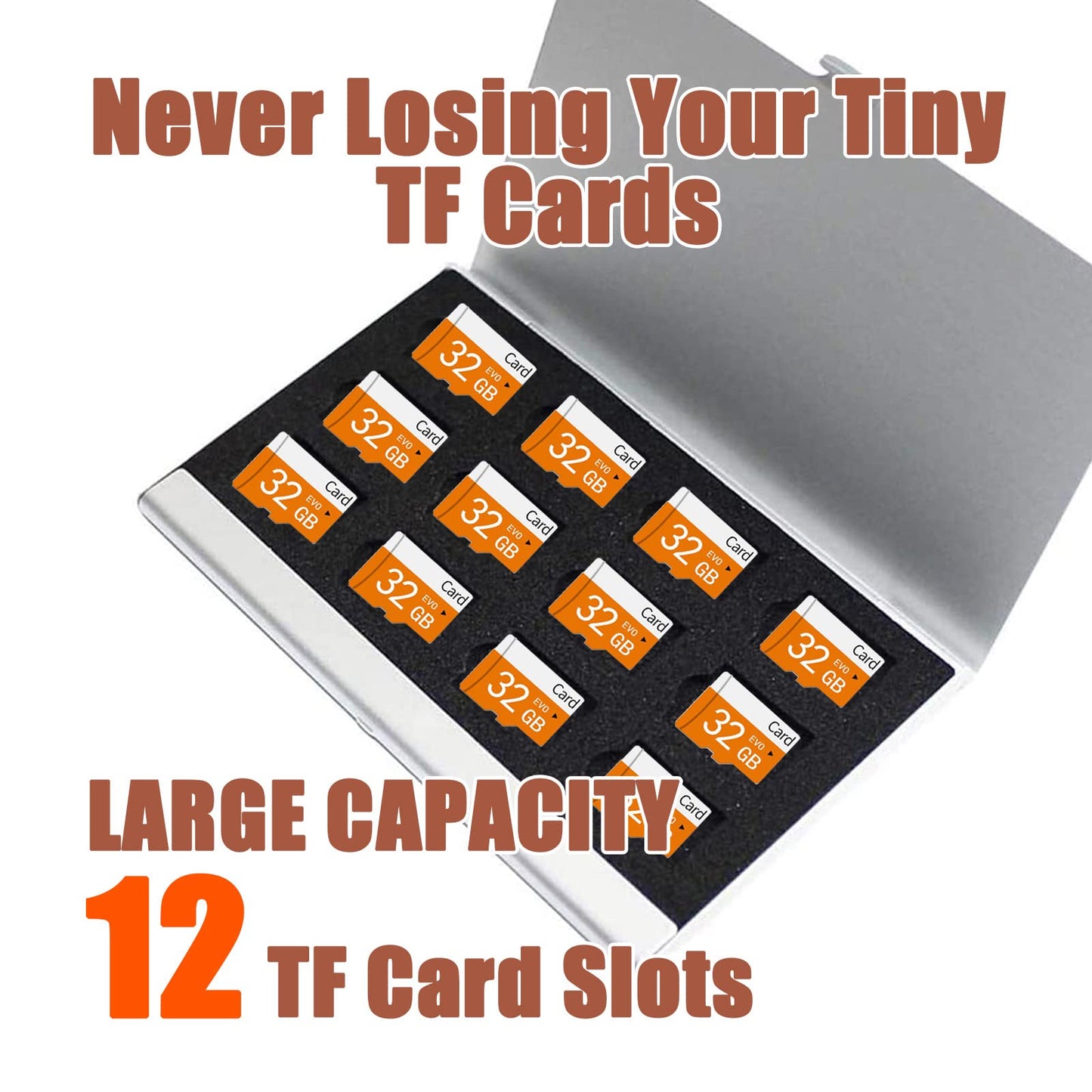 Aluminum Waterproof Memory Card Case - Ultrathin Mini Rustproof Protector for Micro SD/Micro SDXC/TF Cards (Silver Color)