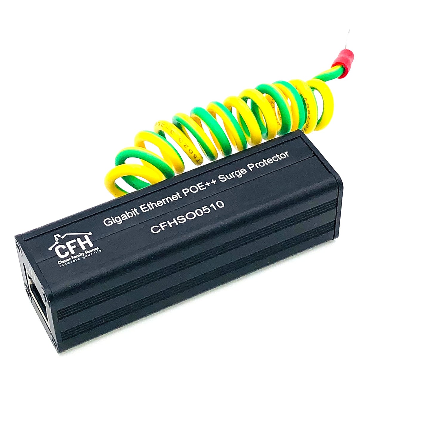 Ethernet Gigabit Surge Protector Kit with CAT 6a Jumper Cable and Ground Wire (Supports POE++, POE+, POE, Non-POE)