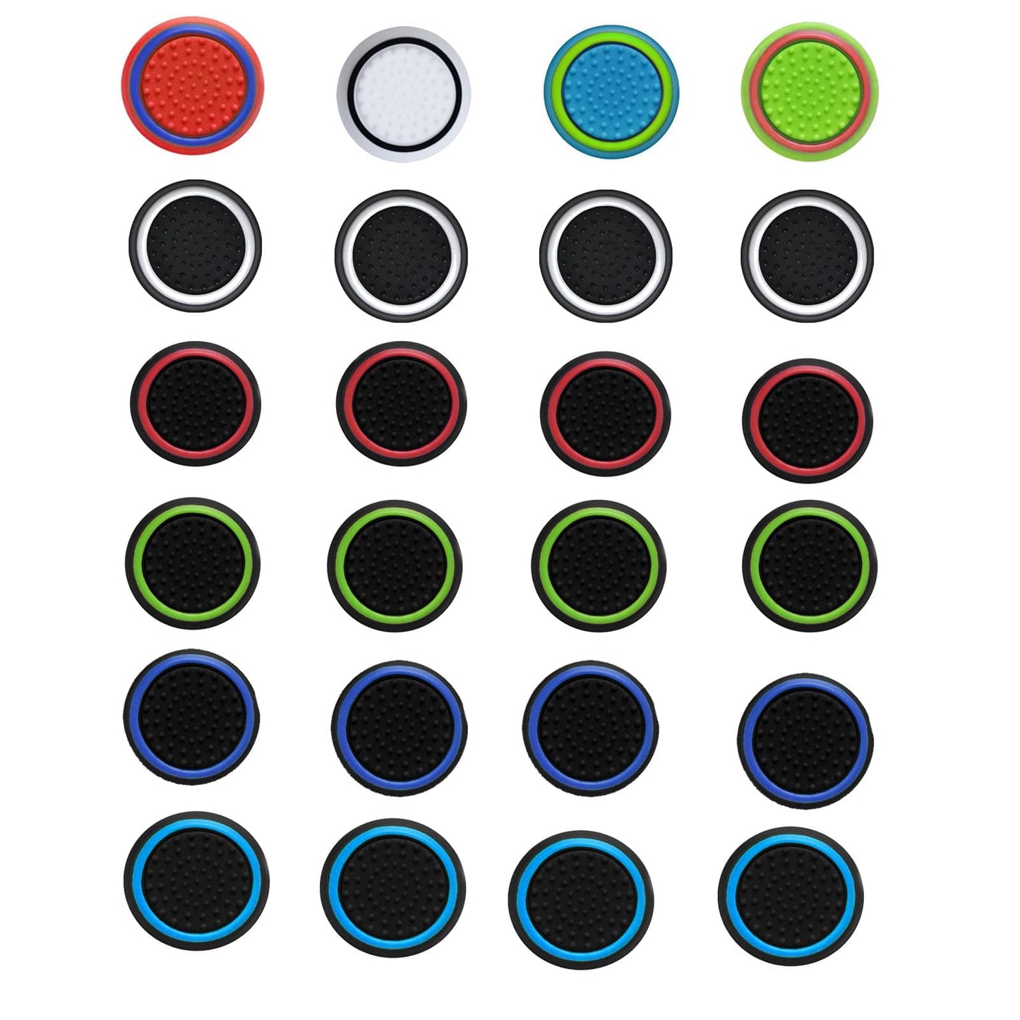 CTHTBZ 24PCS Non-Slip Silicone Analog Joystick Thumb Stick Grip Caps for PS2, PS3, PS4, PS5, Xbox One, Xbox Series X/S, Xbox 360, Switch Pro