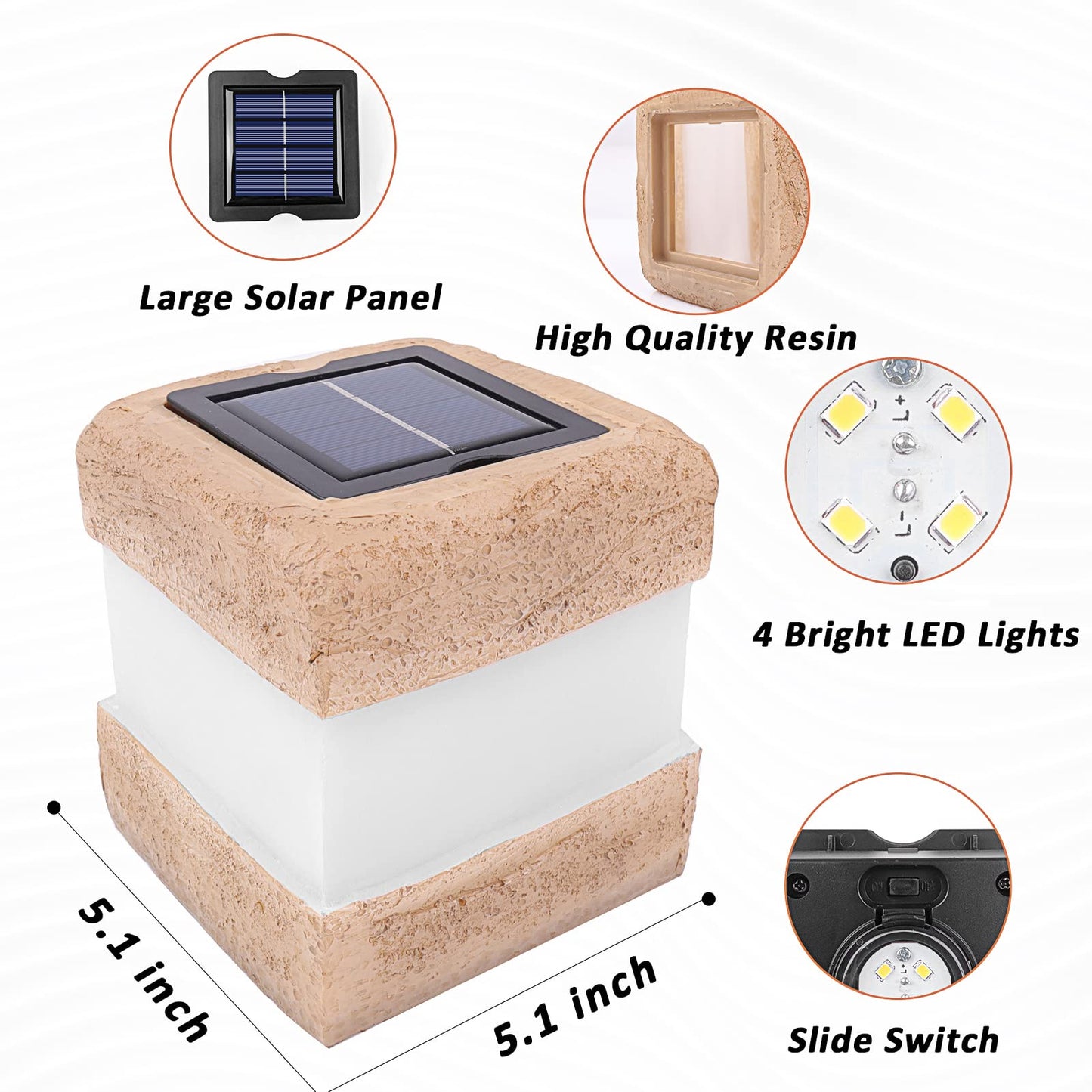 2 Pack Solar Rock Lights Outdoor - Solar Garden Decor Landscape Pathway Lights Waterproof with Warm LED Lights for Table Patio Yard Garden Walkway