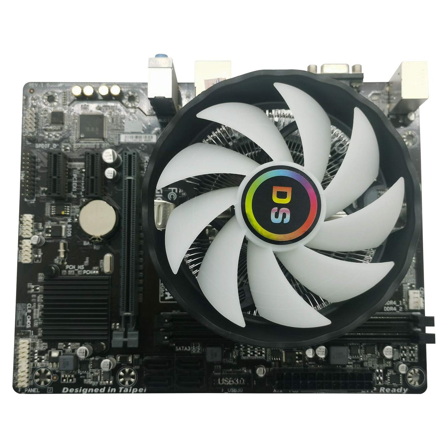 DS leddess 120MM CPU Fan- 1500RPM Aluminum Extruded Cooling Fan with Fixed RGB, Compatible with Intel LGA 1155/1151/775/1366 (2ND C Series)