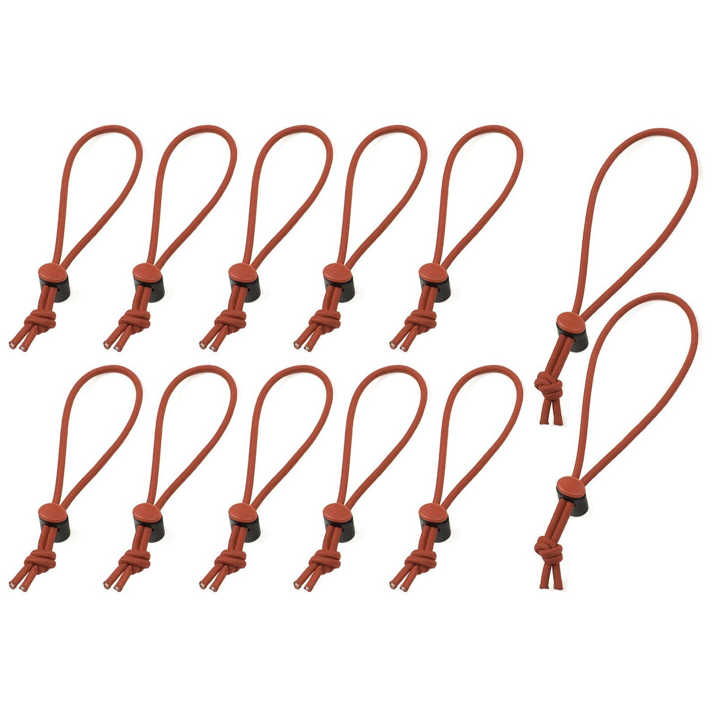 Think Tank Red Whips Adjustable Elastic Bungie Cable Ties V2.0 for Camera Accessories - 10 Regular, 2 Long Ties - Total Pack of 12