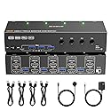KVM Switch 3 Monitors 4 Computers 4K@60Hz,EDID Simulation,USB 3.0 HDMI Displayport KVM Switch Triple Monitor for 4 PC Share 3 Monitors and Keyboard