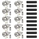 XRDS -RF RG8X BNC Male Connector 10PCS, BNC Male Crimp Connector for RG8X, LMR240, CNT240, KMR240, Mini8, and 4D-FB Coaxial Cables, Ideal for RF