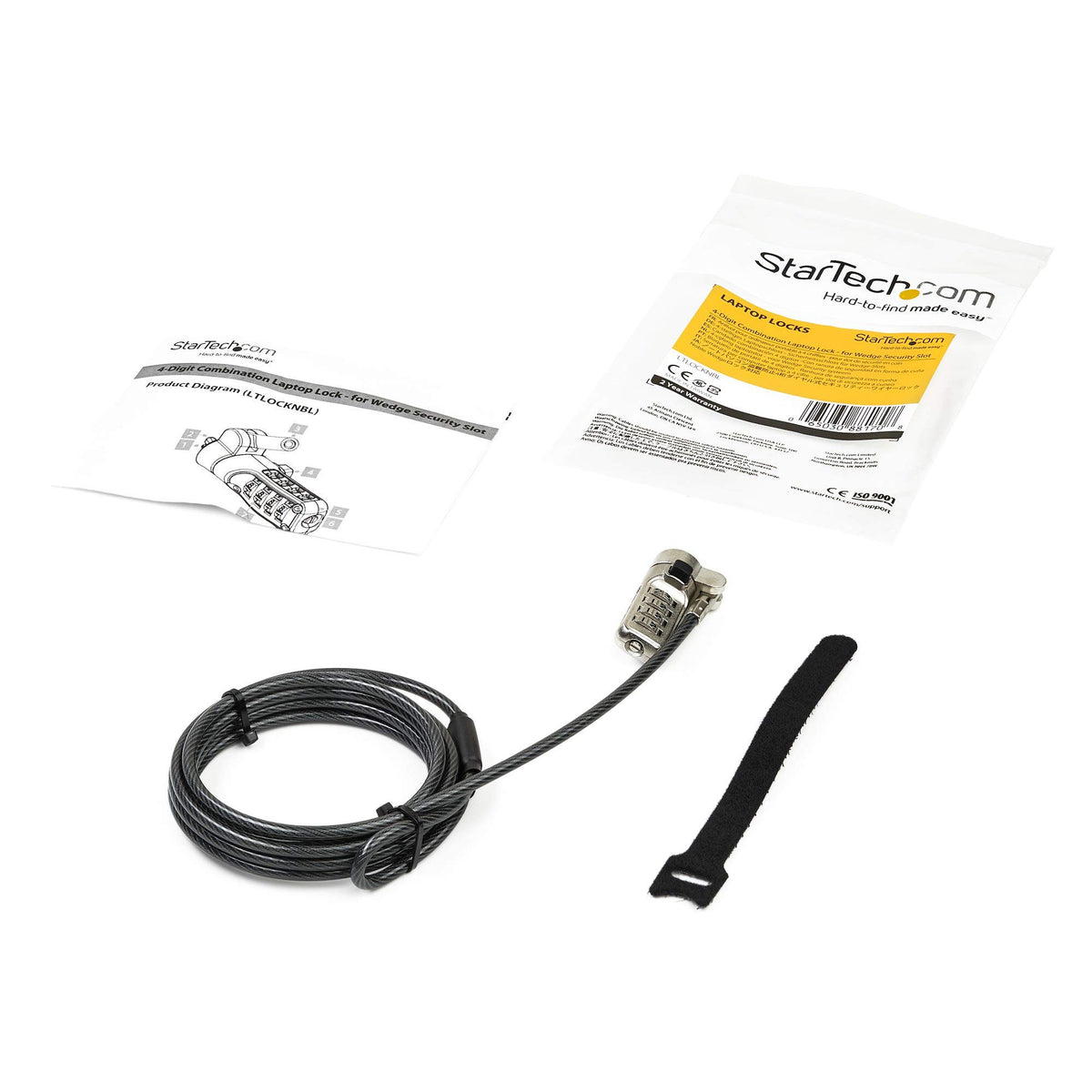 StarTech 6.6ft (2m) Laptop Cable Lock, Portable, TAA