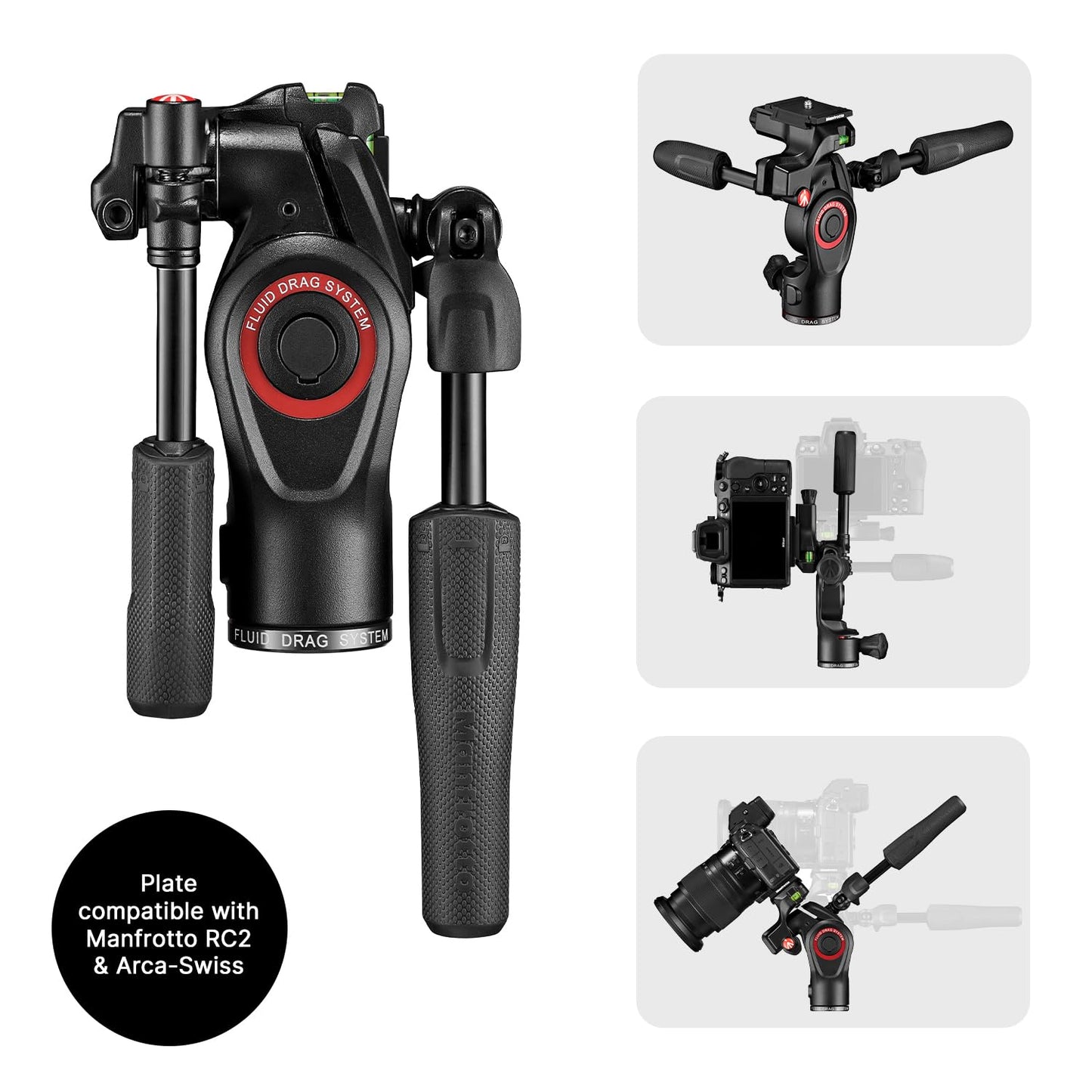 Manfrotto Befree 3-Way Live Advanced Tripod Kit, Tripod and Fluid Head in Aluminum for Cameras and Camcorders up to 6 kg, Ultra-Compact, Photography