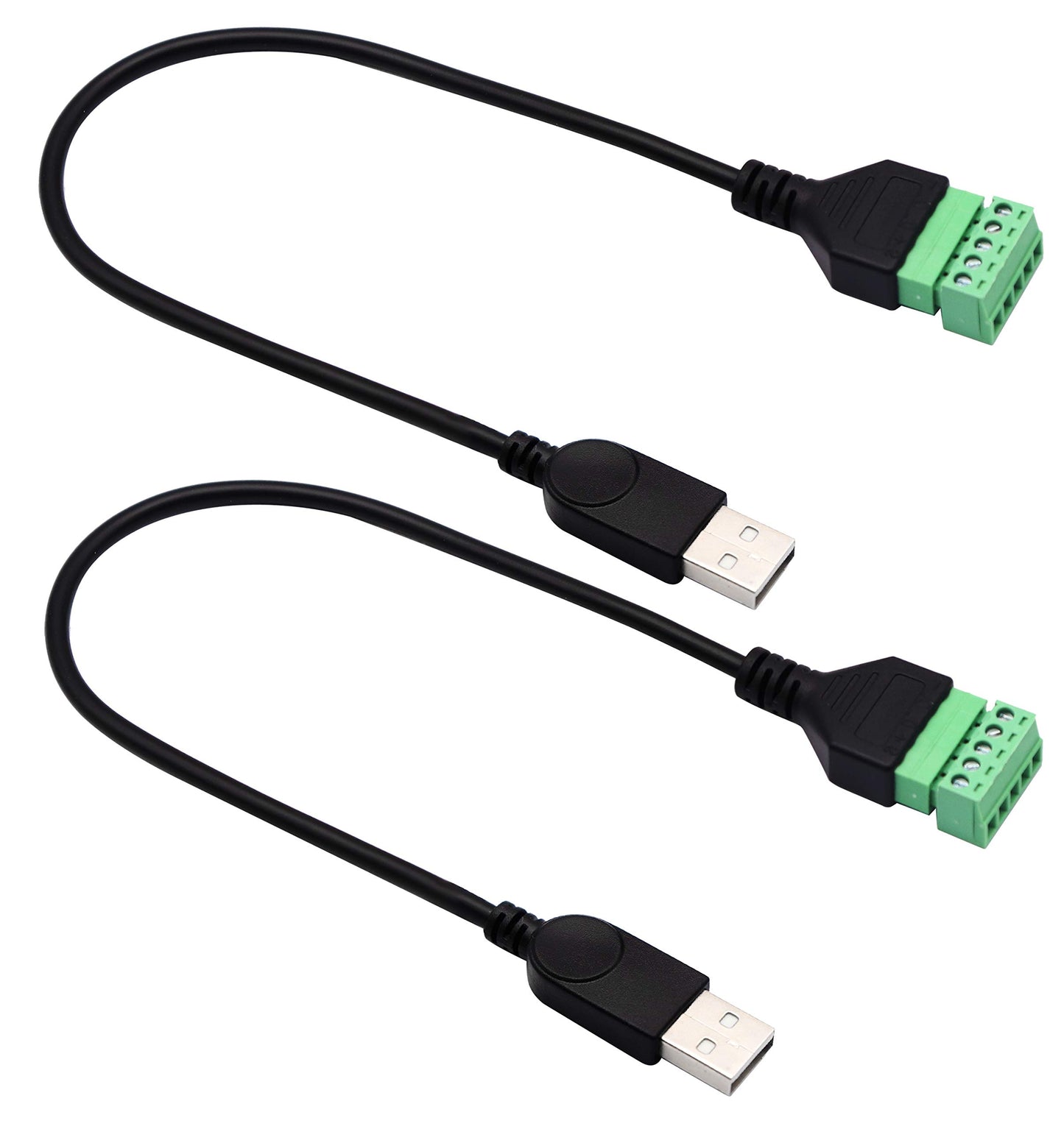 zdyCGTime USB 2.0 A Screw Terminal Block Connector Cable USB 2.0 A Male Plug to 5 Pin/Way Female Bolt Screw with Shield terminals Pluggable Type