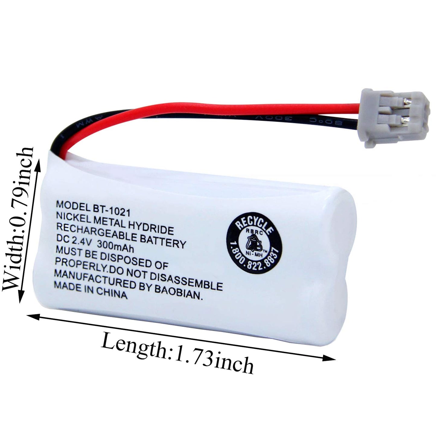 BAOBIAN BT-1021 BBTG0798001 Rechargeable Battery Replacement Compatible with Uniden Cordless Handset Telephones Model BT1021 BT-1008 BT-1016 2.4V