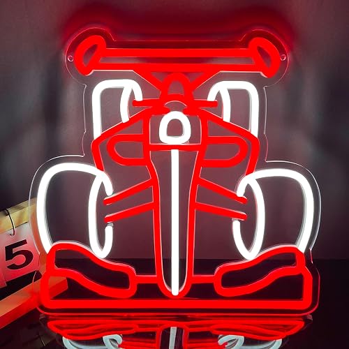Car Neon Sign, Race Car Neon Signs For Wall Decor, 13.4'' X 13'' USB Powered Car Neon Lights Signs, Dimmable Sports Car Neon Lights for Kids Bedroom