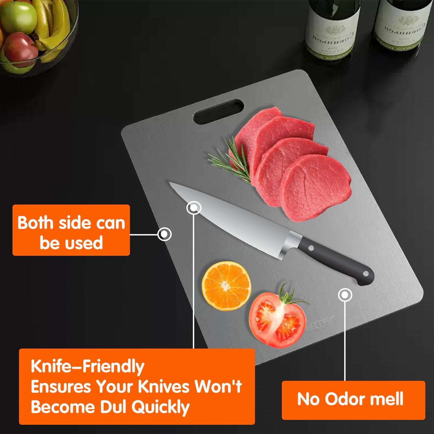 Titanium Cutting Board - New Upgrade 100% Pure Titanium Cutting Boards,Double-sided pure titanium Kitchen cutting board,Healthy…