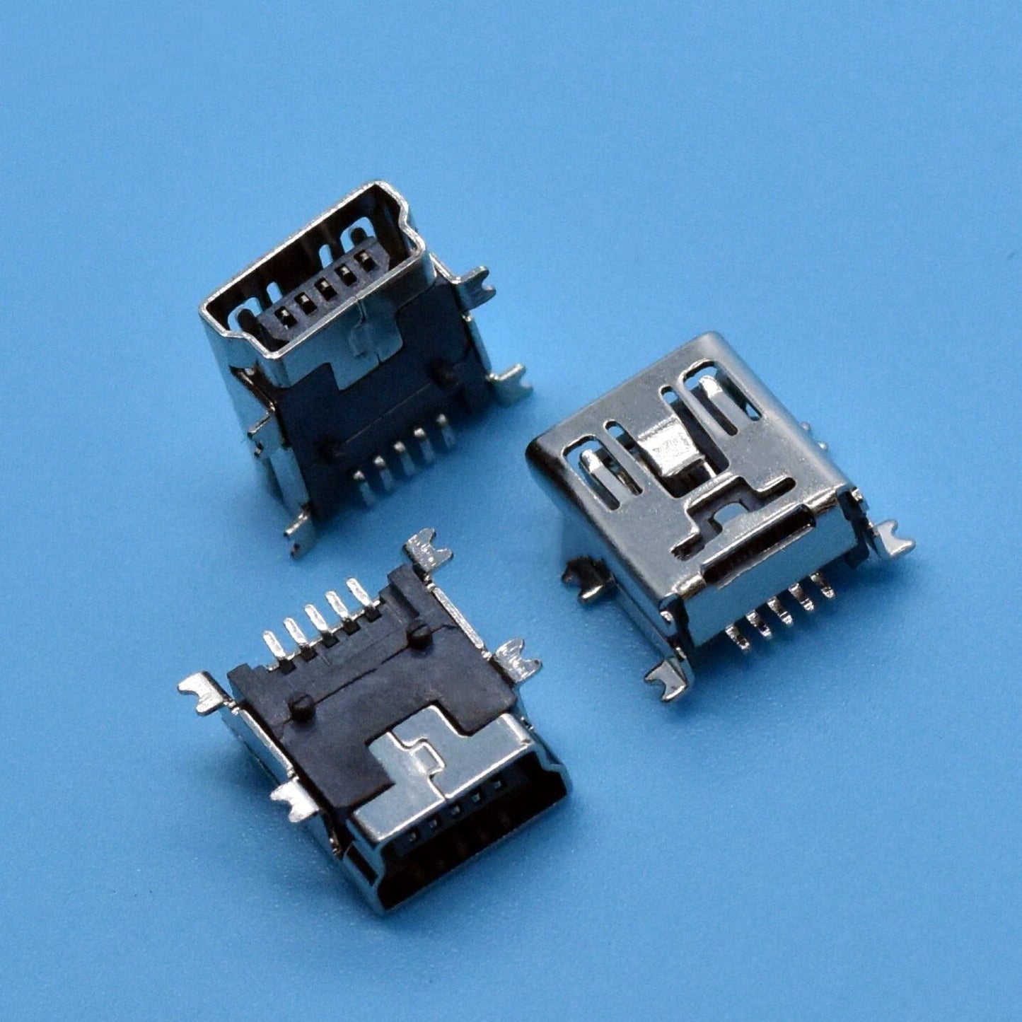 bnafes Mini USB Type B Female Port 5-Pin 180 Degree SMD SMT PCB Jack Socket - (25 Pcs)