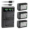 Kastar 3-Pack NP-180 Battery and LTD2 USB Charger Compatible with Minolta MN2K50NV - 2.7K Quad HD, MN4K25NV - 4K Ultra HD, MN4K20NV - 4K Ultra HD