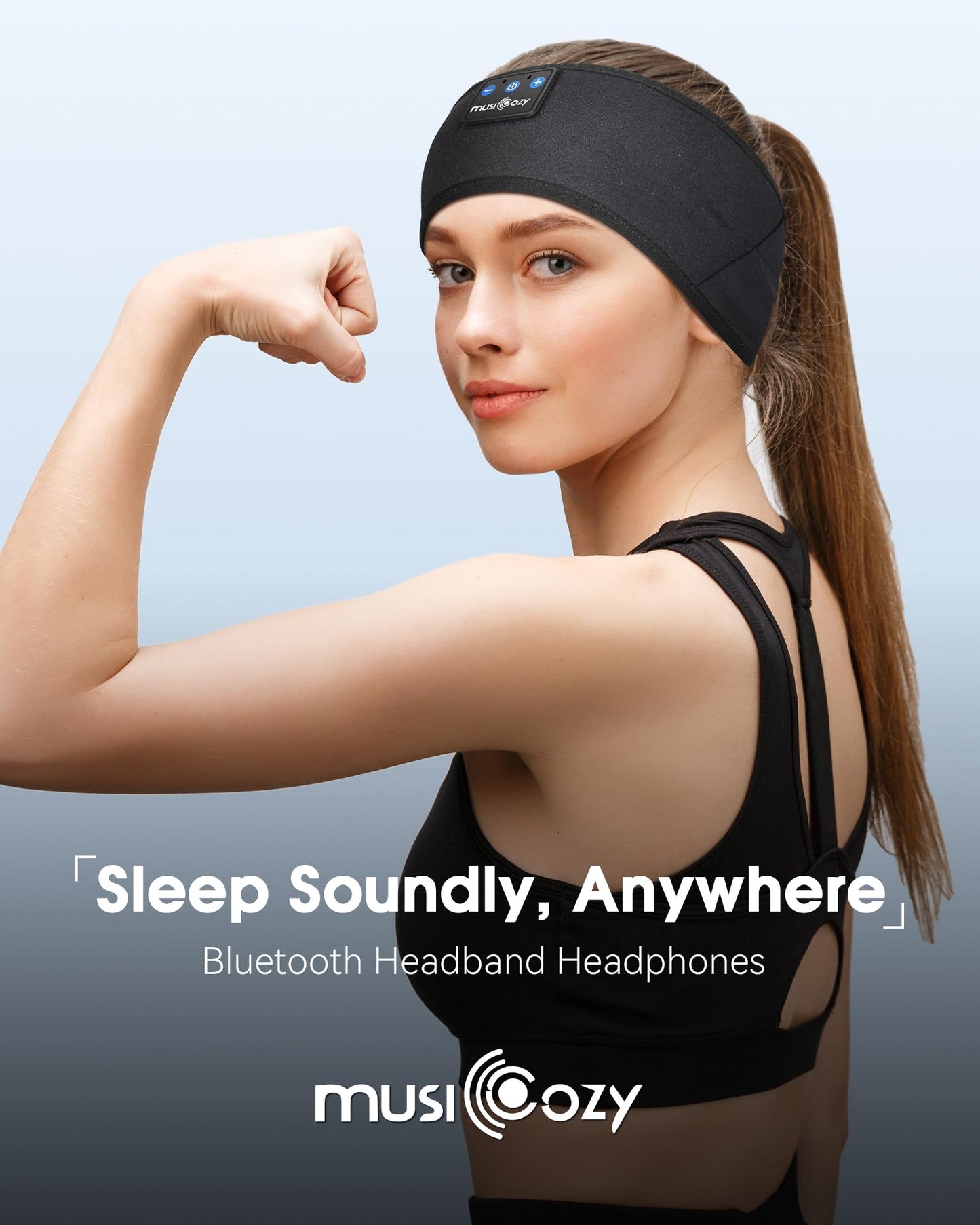 MUSICOZY Sleep Headphones Bluetooth Headband Headphones for Side Sleepers