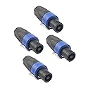 Devinal Professional SpeakOn Speaker Adapter Connectors 4 Pole Plug Twist Lock Compatible with Neutrik Speakon NA4LJ, NA4LJX, NL4MP, NL4MPR, NL4FC