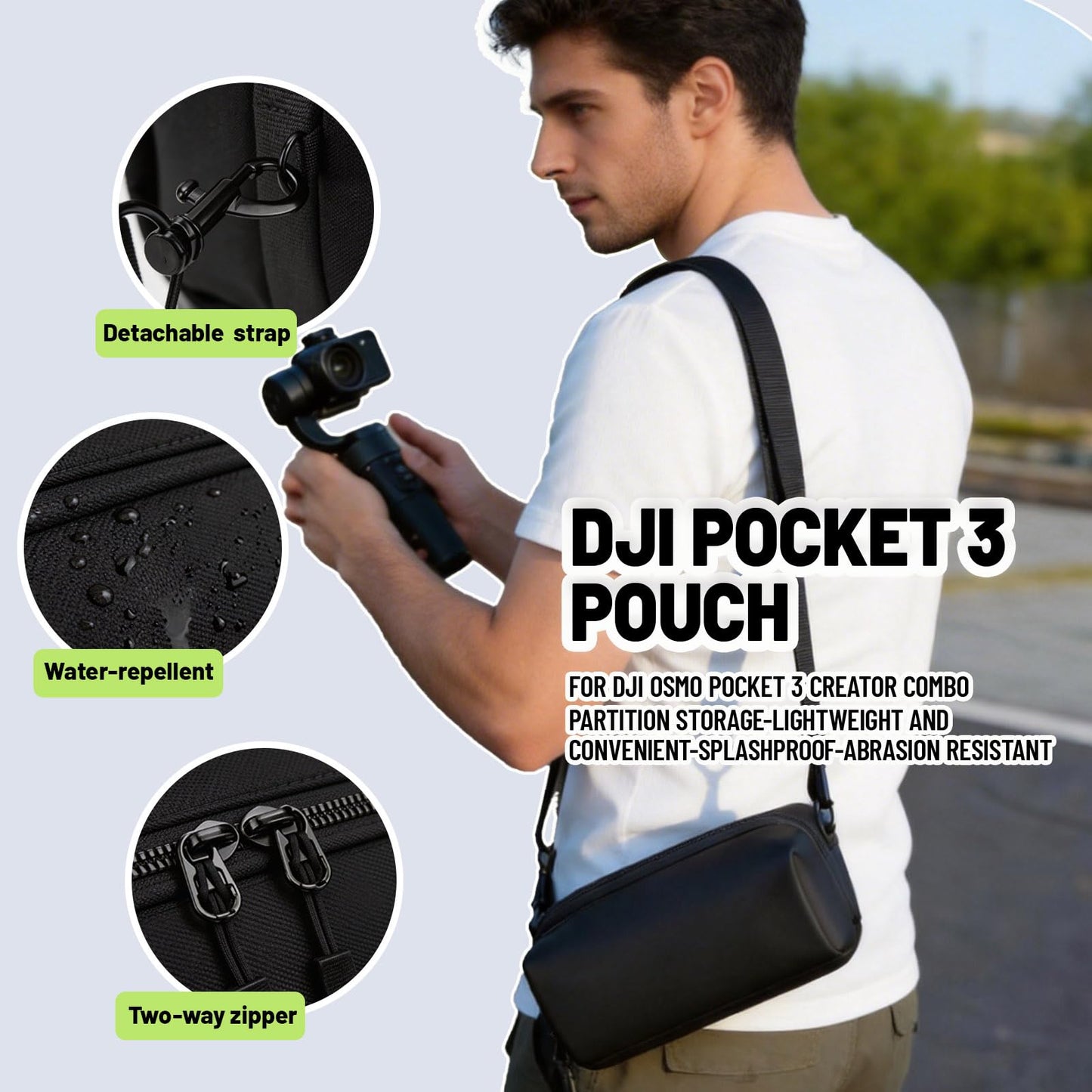 Carrying Case for DJI Osmo Pocket 3, Custom - Fit Protective Storage Bag for DJI Osmo Pocket 3 Creator Combo Accessories, Water-Resistant Lightweight