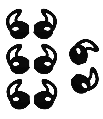 Earpods Ear Gel, Ear Tips for iPhone, Ear Buds Tips Bumper, ALXCD 4 Pair Black Anti-Slip Soft Silicone Replacement Earbud Tips for Earphone of iPhone