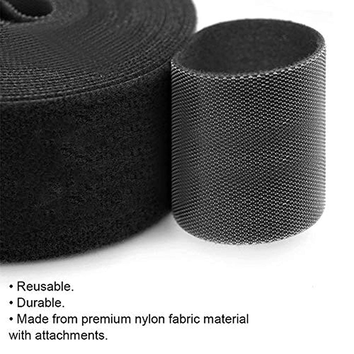 4'' Wide 5 Yards Long Heavy Duty Hook & Loop Cable Tie Cord Wrap Fastener Nylon Power Cord Management Wire Organizer Strap Reusable Cut to Size Self