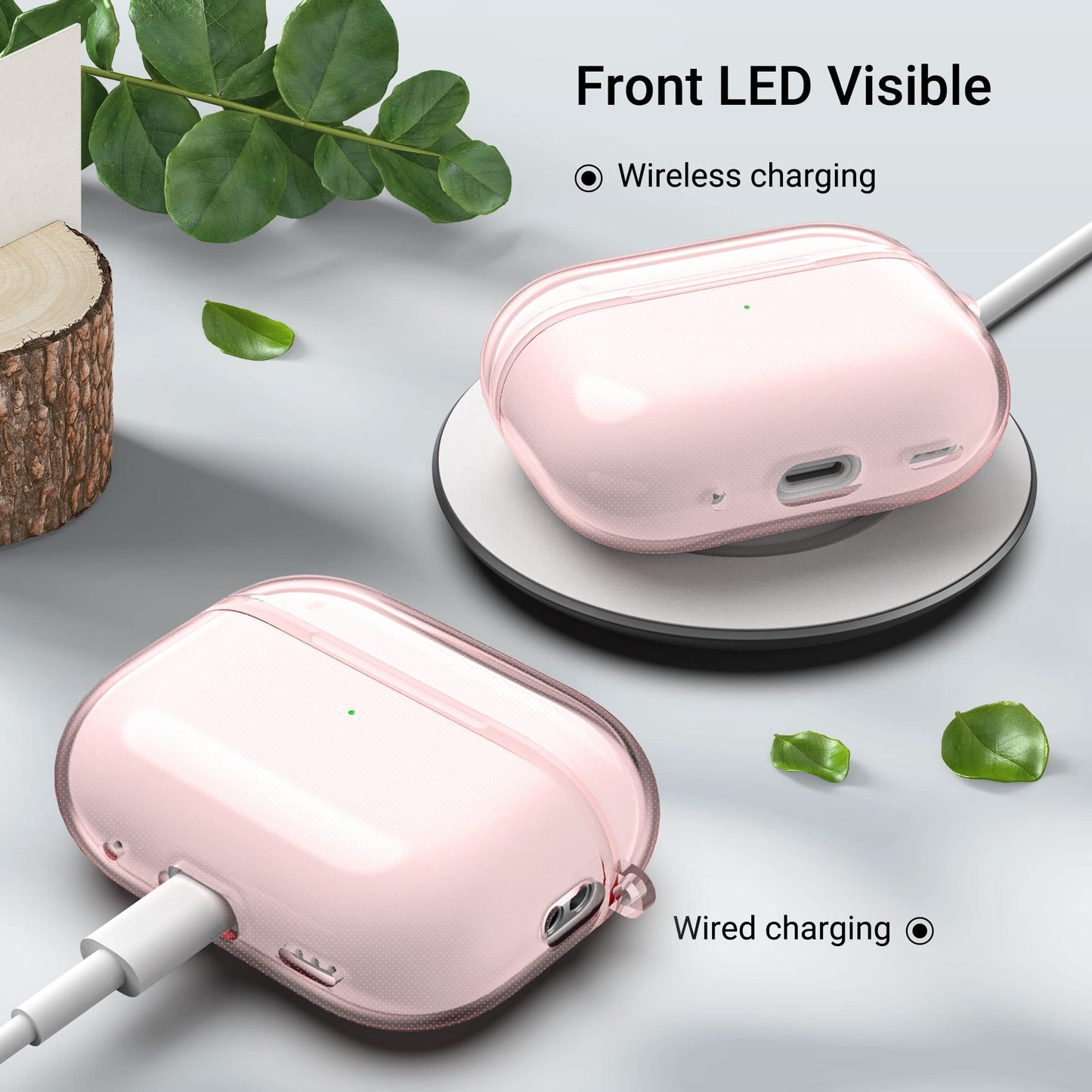 ULAK Compatible with Airpods Pro & AirPods Pro 2 Case, Design Soft TPU Airpod Pro 1st/2nd Generation Case 2022/2019 with Ring Keychain Shockproof