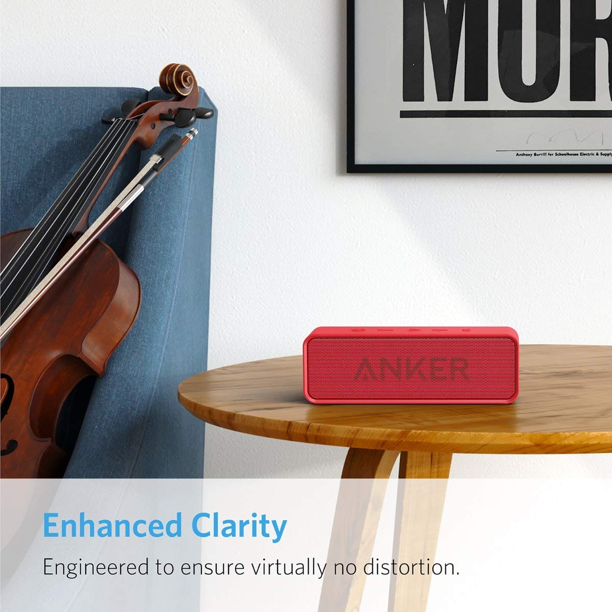 Soundcore Anker 24-Hour Playtime Bluetooth Speaker with 10W Limited Output, Stereo Sound, Rich Bass, 66 ft Bluetooth Range, Built-in Mic. Portable