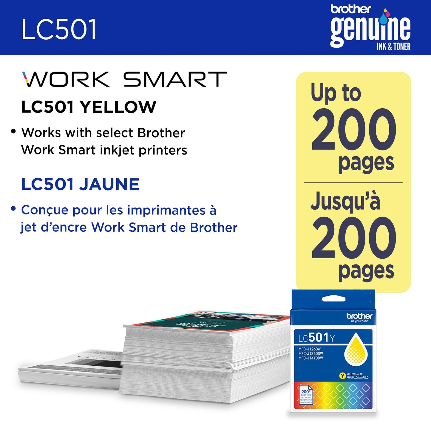Brother Genuine LC501Y Standard Yield Yellow Ink Cartridge