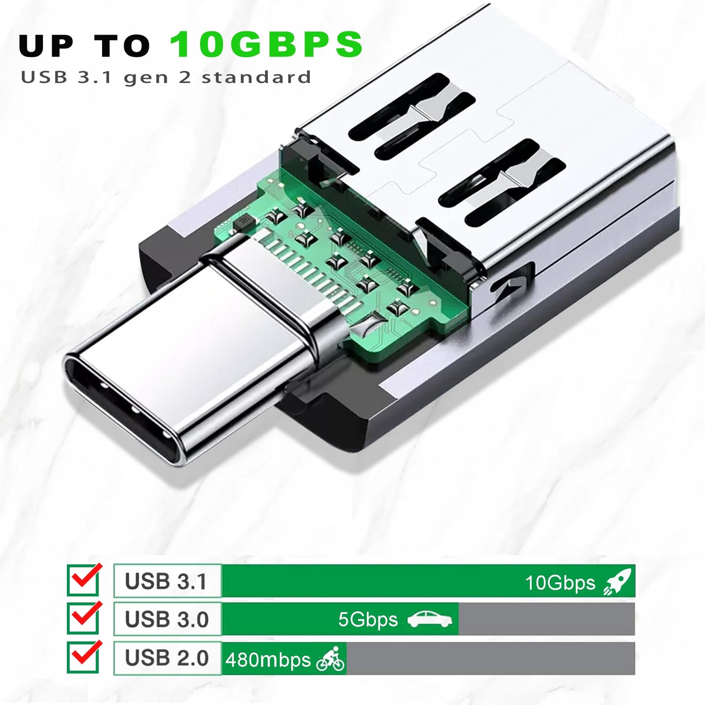 USB C to USB Adapter 3.1 Gen 2, 10Gbps USB to usbc Adapter, USB-c Male to USB 3.0 A Female USB 3.2 Type C OTG Converter for MacBook pro Laptop PC…