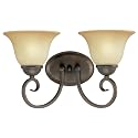 Westinghouse 66593 2-Light Light Fixture, Ebony Bronze Finish