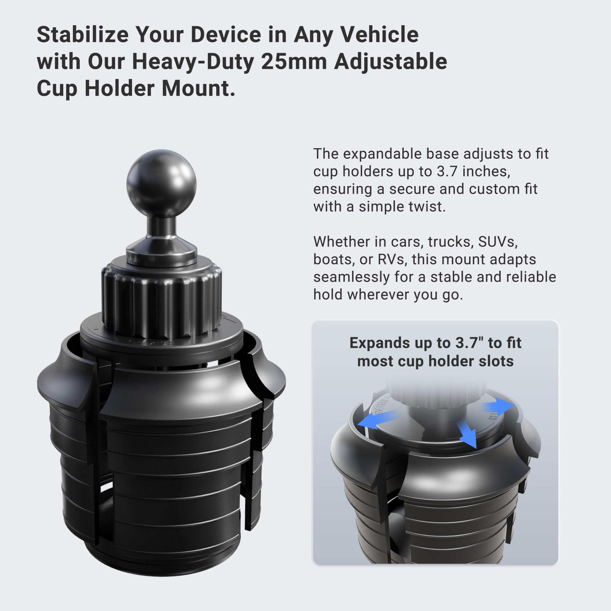 Robust Heavy Duty Car Cup Holder VESA Mount