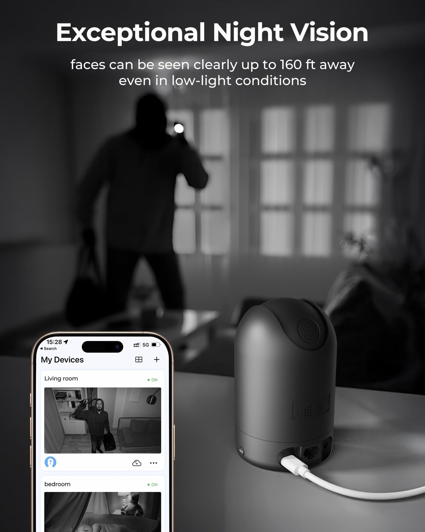 FOSCAM Home Security Camera R4S 4MP WiFi IP Camera,Wireless Baby Monitor with AI Human Detection Sound Detection 33ft Night Vision 2 Way Audio Camera