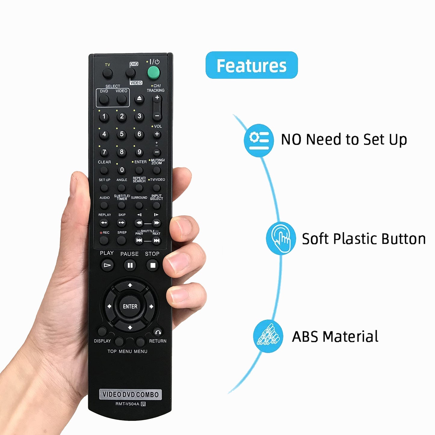 Replacement Remote Control for Sony DVD/VHS Combo Player SLV-D370P SLV-D380P SLV-D350P SLV-D360P SLV-D500P SLV-D281P SLV-D300P SLV-D560P