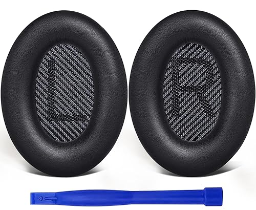 SoloWIT Earpads for Bose QuietComfort 35 (QC35) & Quiet Comfort 35 II (QC35 ii) Headphones, Softer Leather, Noise Isolation Foam, Added Thickness