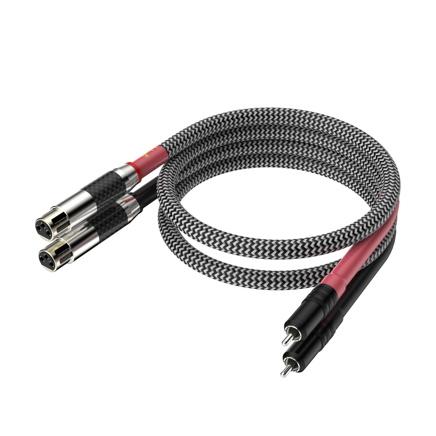 Moonsaudio Balanced Audiophile Audio 2RCA Male to Dual XLR Female Connections Cables, HiFi Interconnect Cable for Home Theater, HDTV, Amplifiers,Hi-Fi