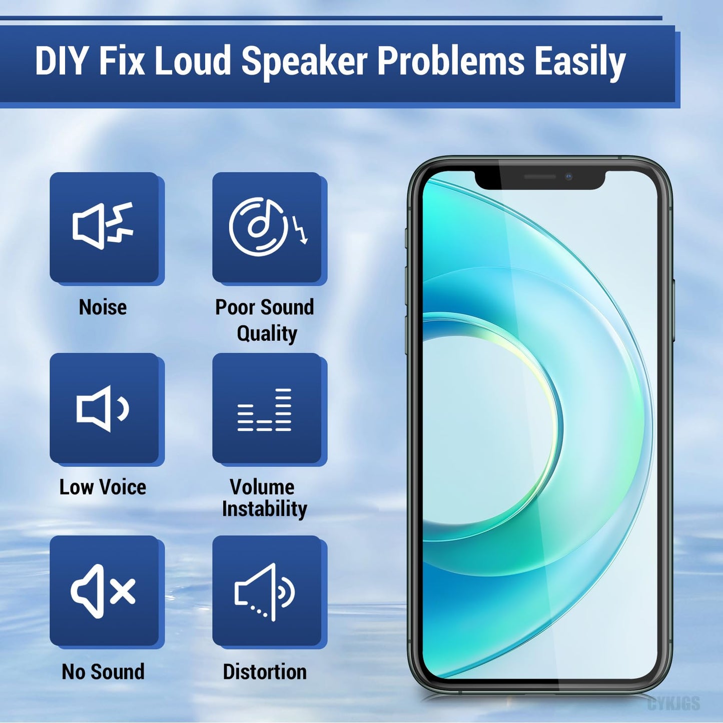 CYKJGS for iPhone 11 Pro Loud Speaker Ringer Buzzer Replacement OEM with Complete Repair Tool Kit Assembly Loudspeaker Audio Performance Sound