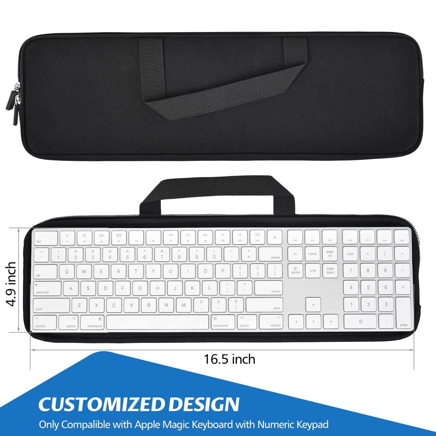 Neoprene Case Sleeve Bag for Apple Mac Studio/2024 2023 iMac 24" Magic Keyboard With M4 M3 M1 Touch ID and Numeric Keypad A2520, MQ052LL/A A1843
