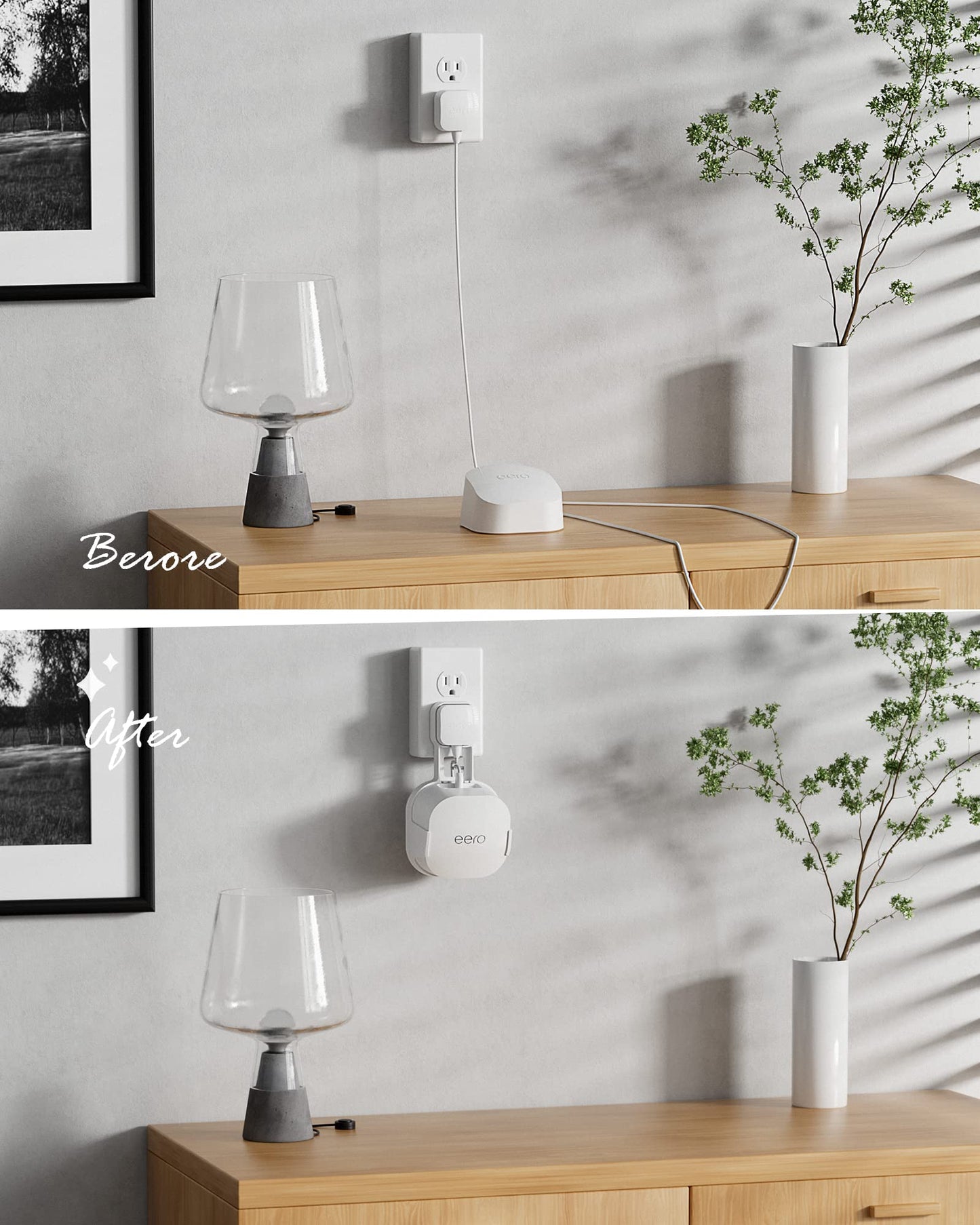 COOLWUFAN 2 Pack Outlet Wall Mount Holder for eero 6 and Eero 6+