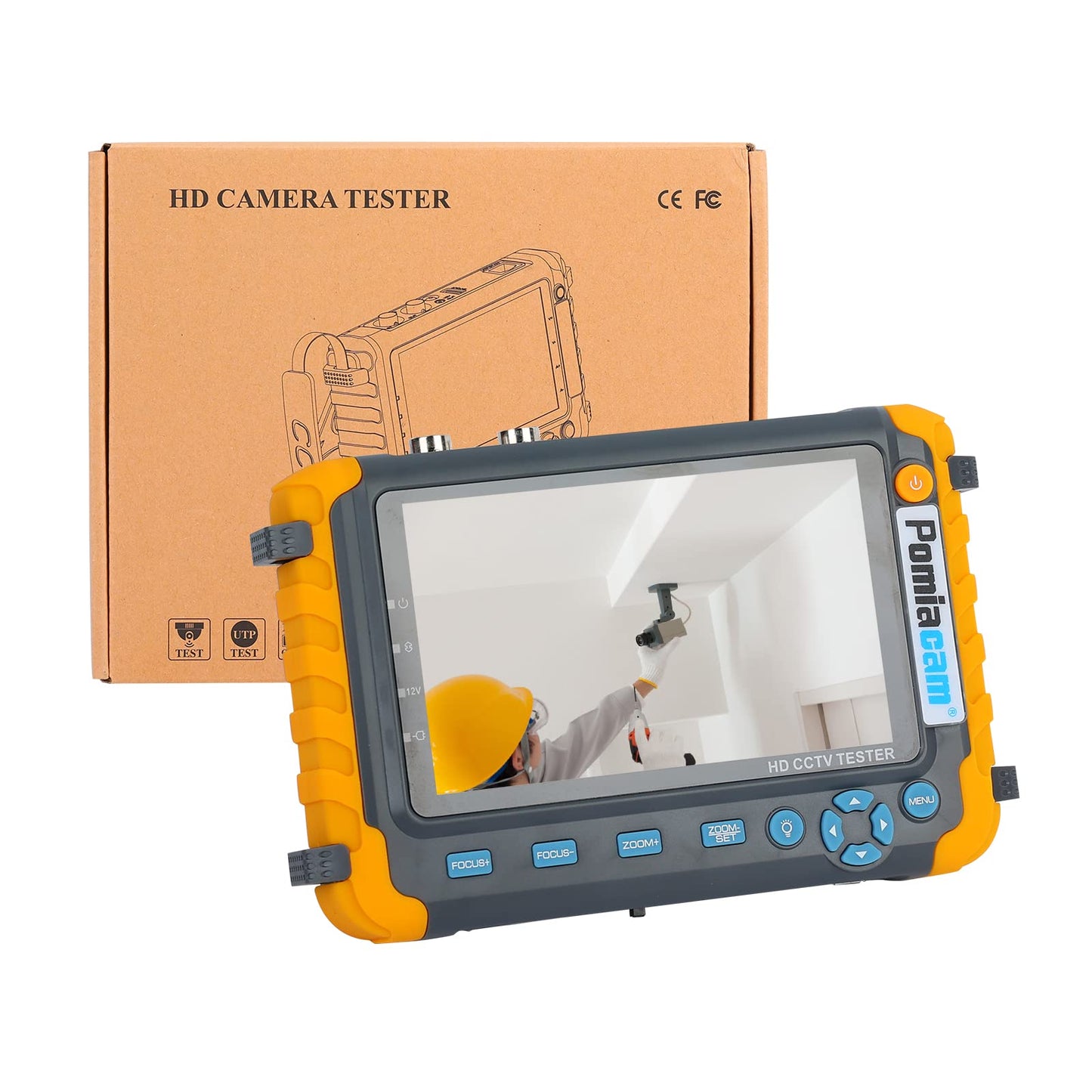 5 Inch 4 in 1 CCTV Monitor Tester, 1080P 5MP 8MP Analog Security Camera AHD/TVI/CVI/CVBS Coaxial Analog Video Monitor Tester, UTP/PTZ Cable Test, HDMI
