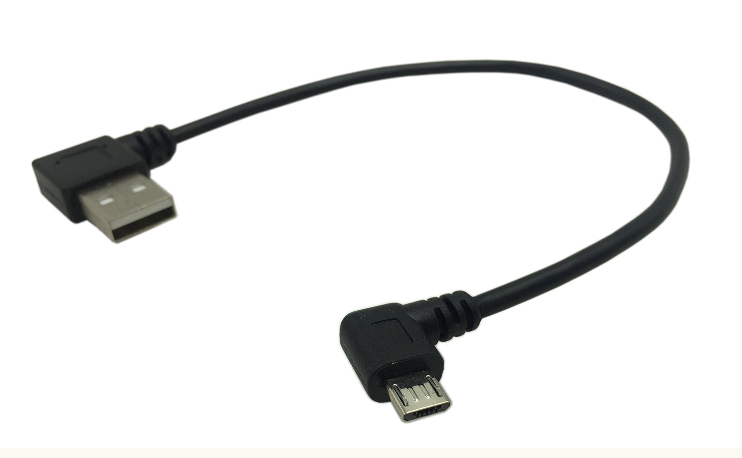 CERRXIAN 9Inch Micro USB Cable Combo Left & Right Angle Micro USB 5 Pin Male to USB 2.0 Type A Right Angle Male Data Sync and Charge Cable
