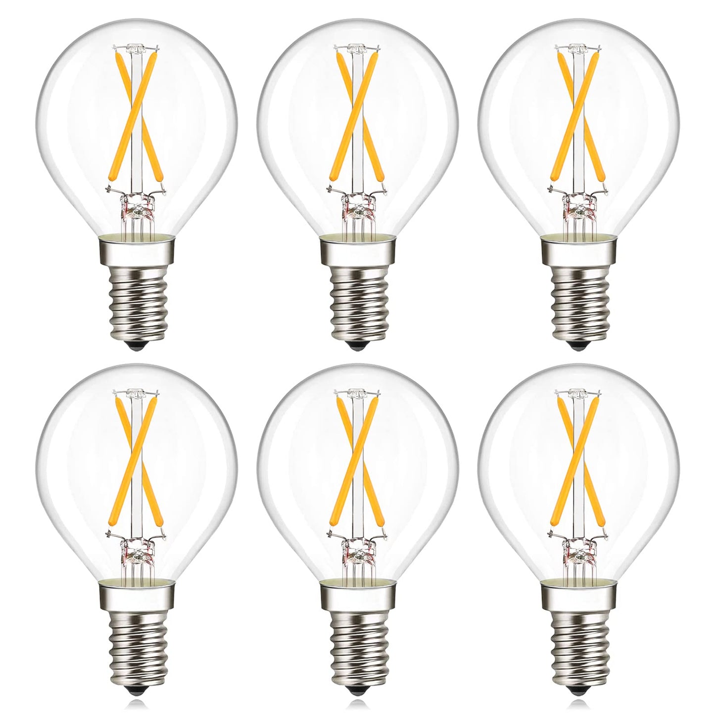 LUMILECT G16.5 LED Bulb E12 G16 1/2 Round LED Candelabra Bulb 25W Equivalent, Soft Warm White 3000K AC120V 200lm 2W G50 LED Globe Bulbs for Ceiling