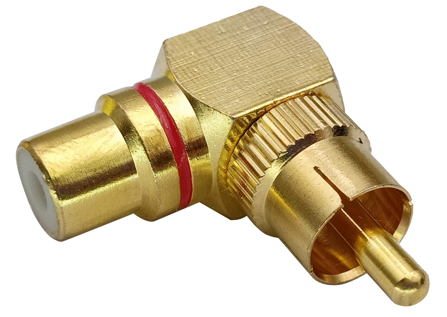 AAOTOKK 90 Degree RCA Adapter,Gold-Plated Right Angle RCA Male to RCA Female Jack Audio AV TV Adapters Metal Connector (2 Pack)