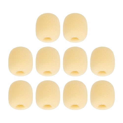BQLZR 8mm Dia Yellow Wind Shield Mic Sponge Cover for Loudspeaker Lapel Microphone Headset Microphone EY-M02 Pack of 10
