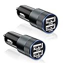 USB Car Charger Adapter,2 Pack(3.4A) Fast Car Charger Dual USB Ports Fast Charging Cigarette Lighter Adapter Rapid Plug Car Charger Compatible