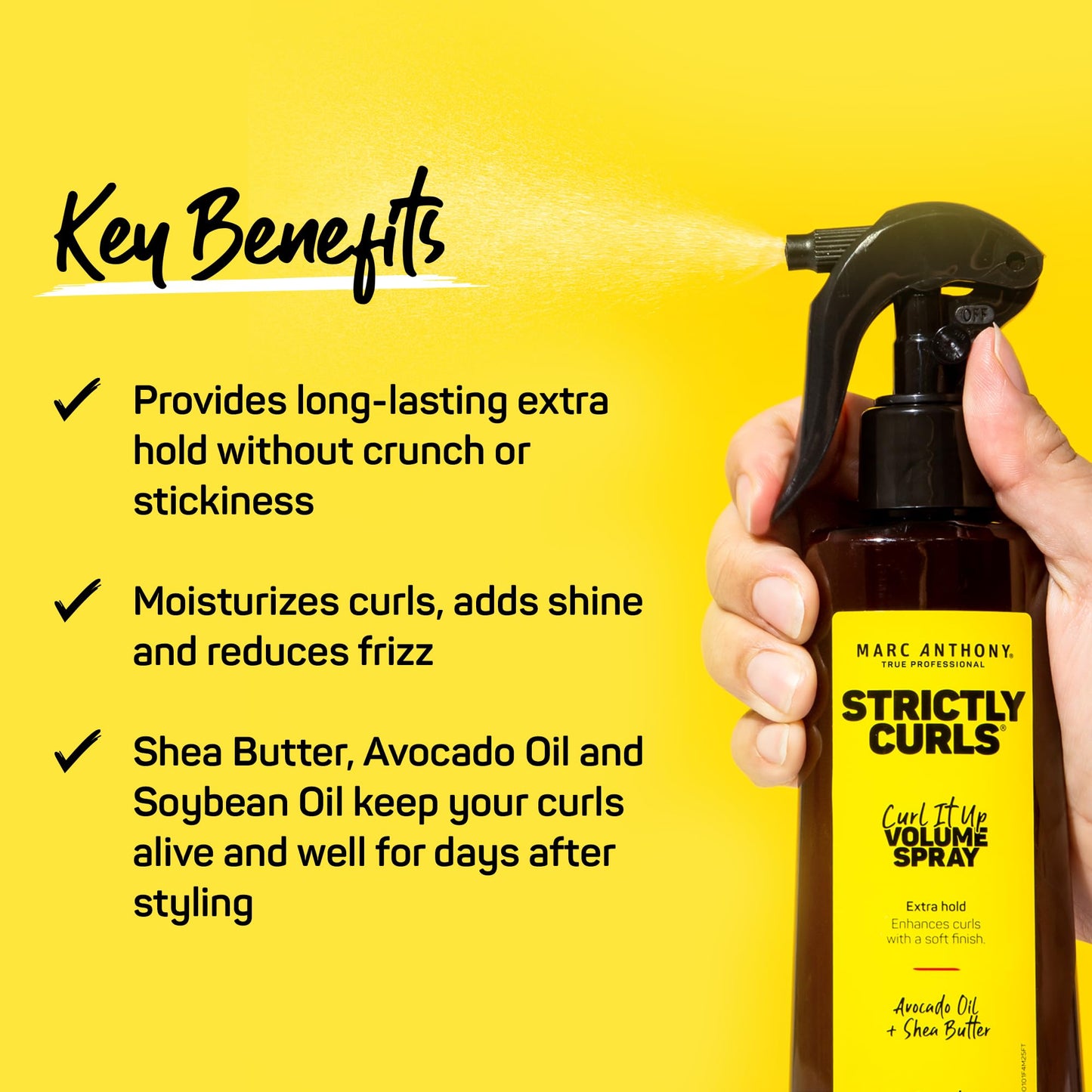Marc Anthony Curl It Up Volume Boost Spray – Extra Hold Styling Spray with Avocado Oil & Shea Butter – Paraben, Sulfate & Phthalate-Free