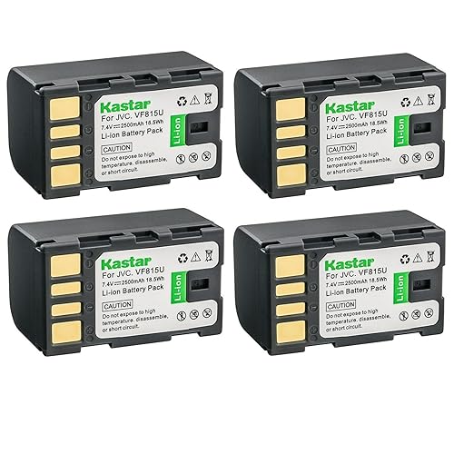 Kastar BN-VF815 Battery 4-Pack Replacement for JVC GZ-MG630AUS GZ-MG630R GZ-MG630RAA GZ-MG630RAG GZ-MG630REK GZ-MG630RUS GZ-MG630S GZ-MG630SAA