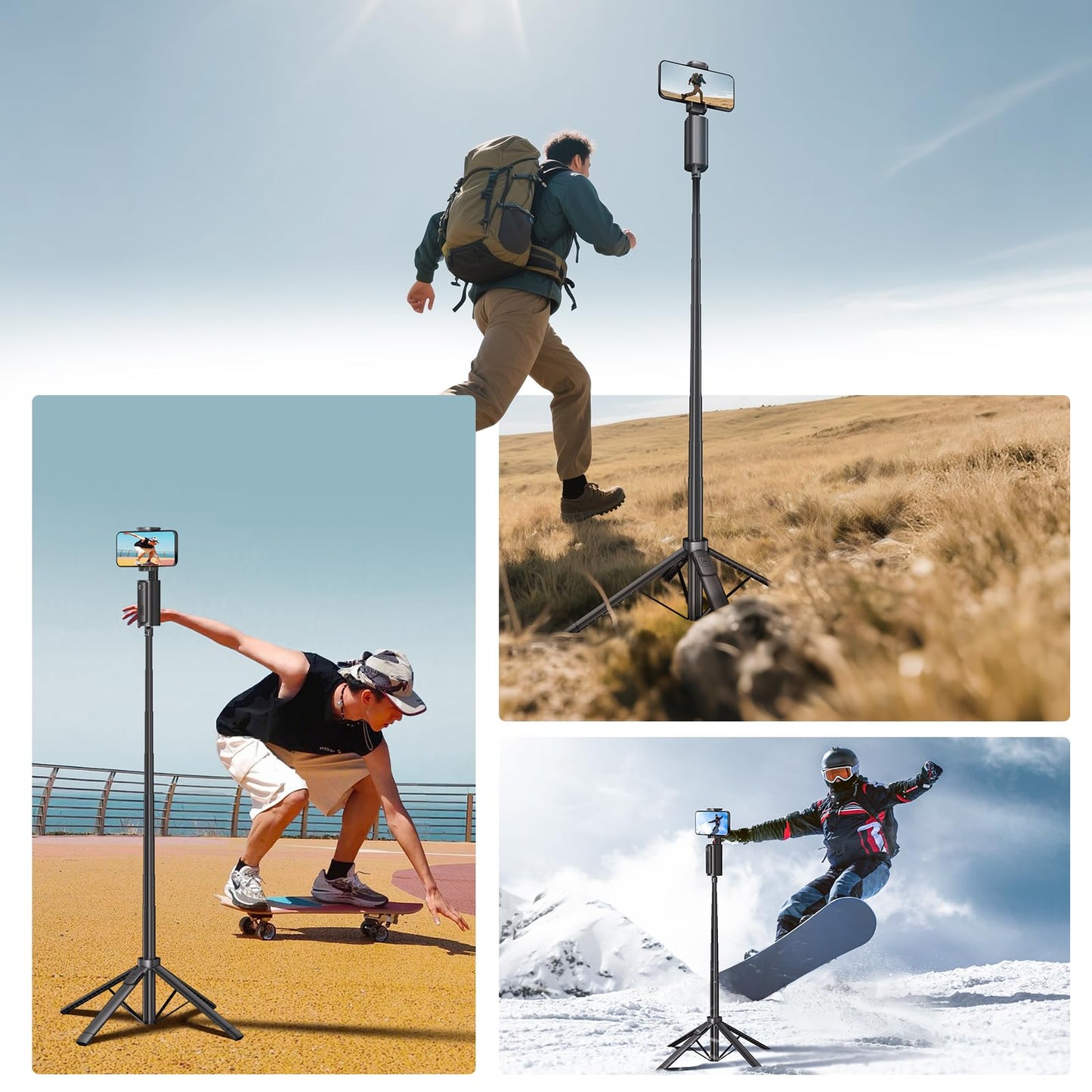 Fuloview Auto Face Tracking Tripod,67''Phone Tripod for iPhone,360° Rotation Follows Your Movement,Bluetooth Remote,Phone Holder for Vlog,Live
