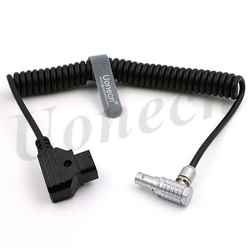 Uonecn Teradek Bond Power Cable for ARRI RED Camera Anton Bauer Right Angle 2 Pin Male to D-Tap Spring Cable 12''